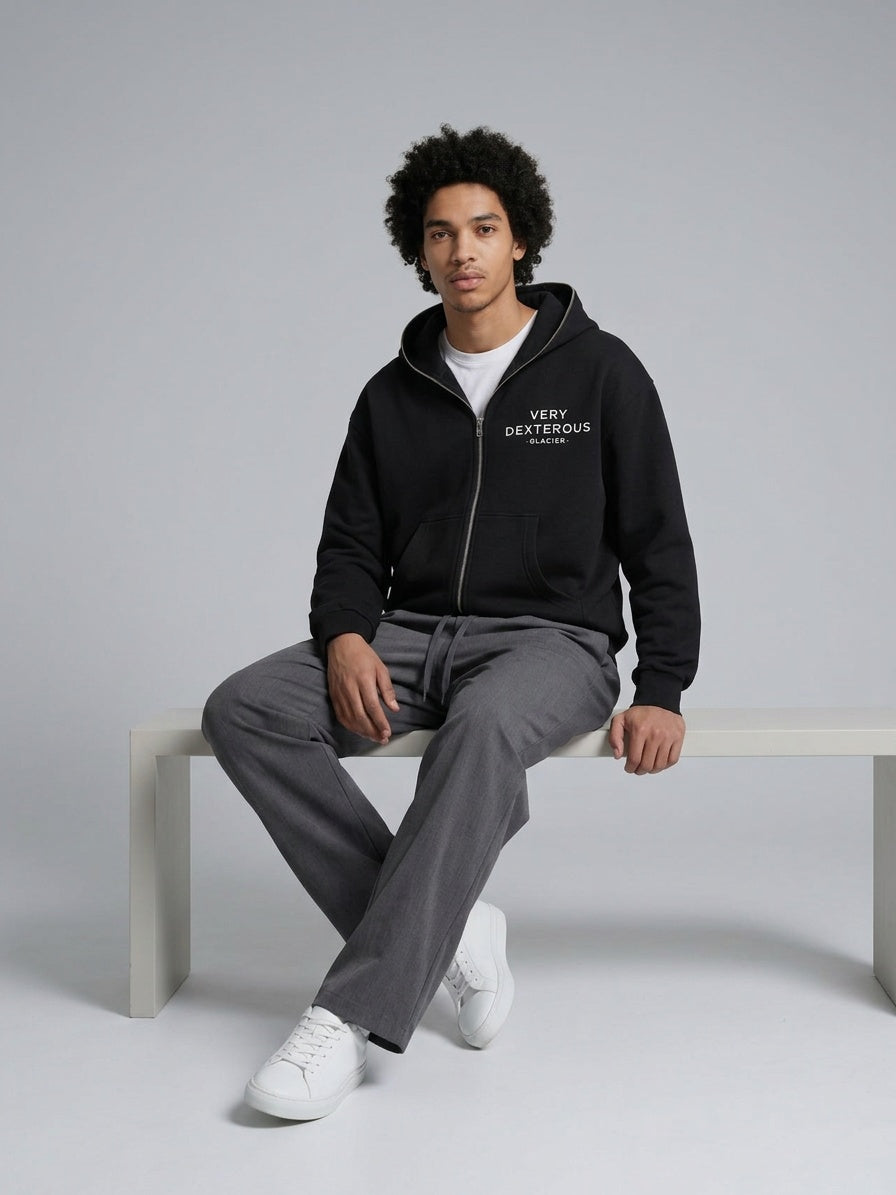 Very Dexterous Co-Ordinated - Fleeced Full-Zip Boxy Hoodie