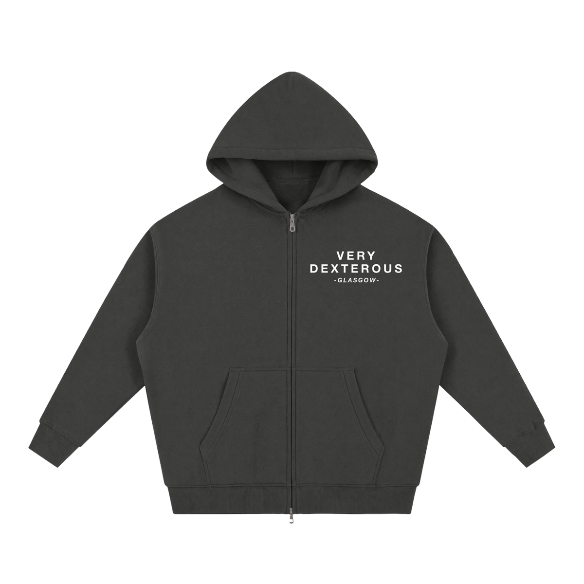 Very Dexterous Co-Ordinated Oversized Fleece Boxy Zip Hoodie