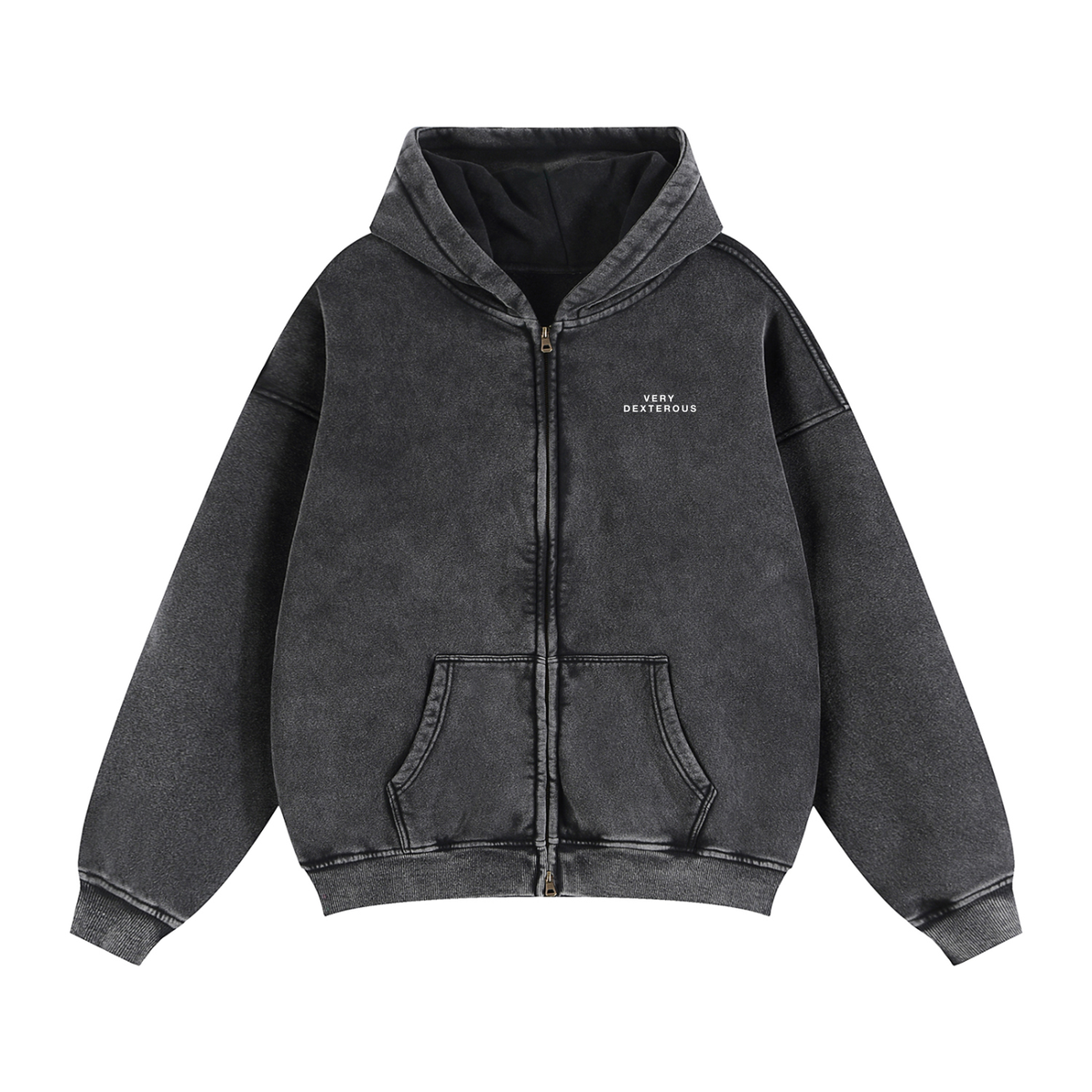 Very Dexterous Disrupt Zip-Through Boxy Fleece Hoodie