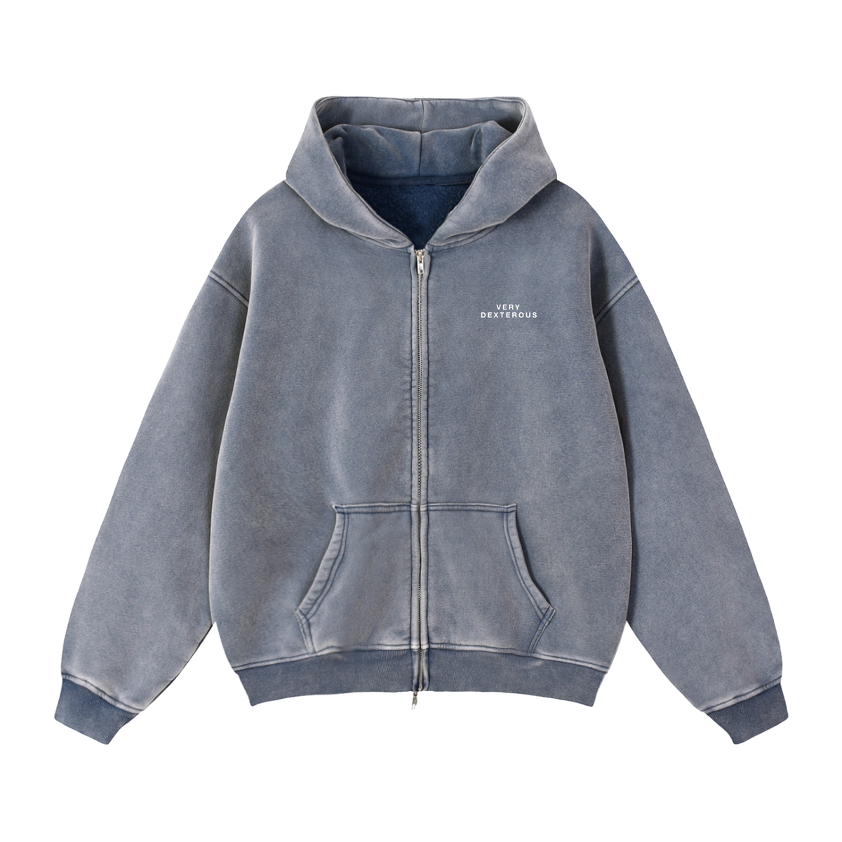 Very Dexterous Disrupt Zip-Through Boxy Fleece Hoodie