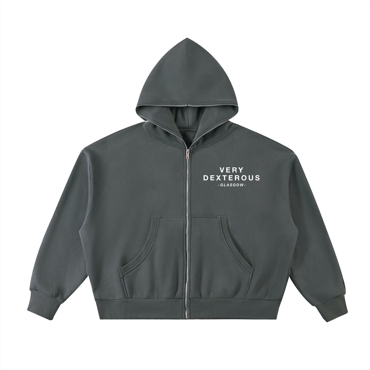 Very Dexterous Co-Ordinated - Fleeced Full-Zip Boxy Hoodie