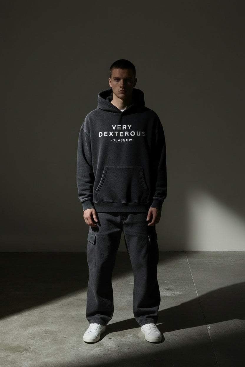 Very Dexterous Glasgow - Snow Wash Fleece Oversize Hoodie