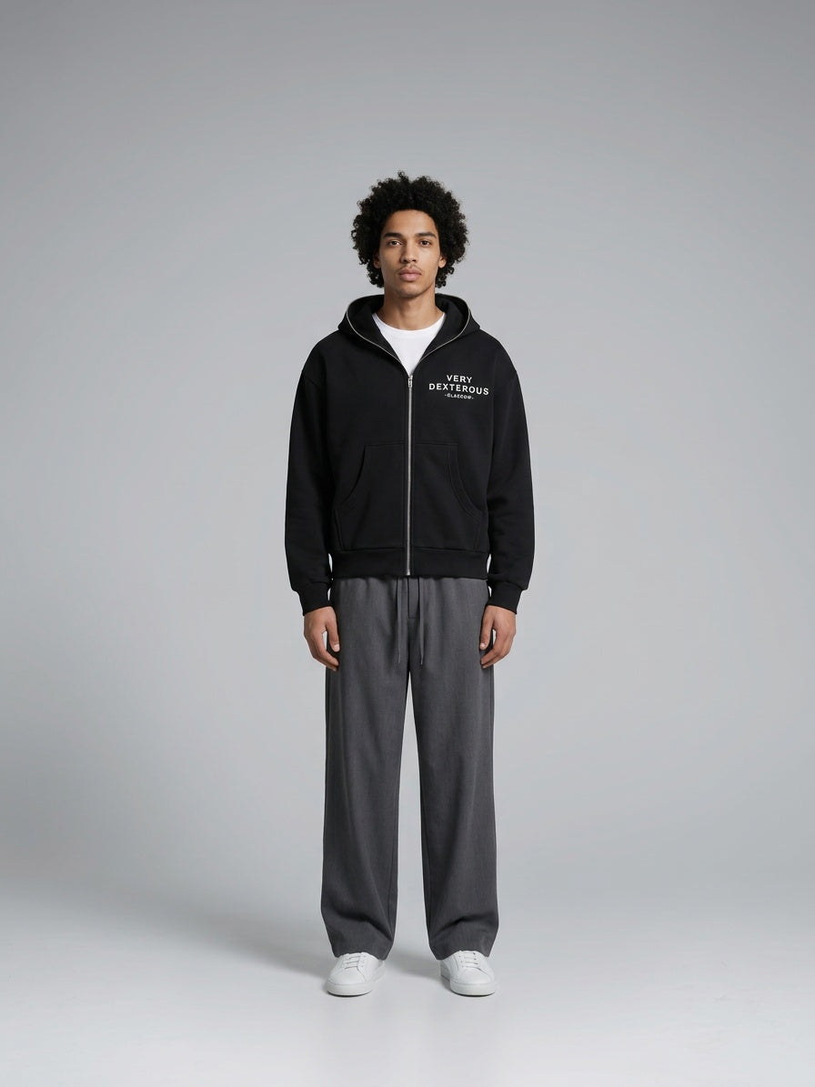 Very Dexterous Co-Ordinated - Fleeced Full-Zip Boxy Hoodie