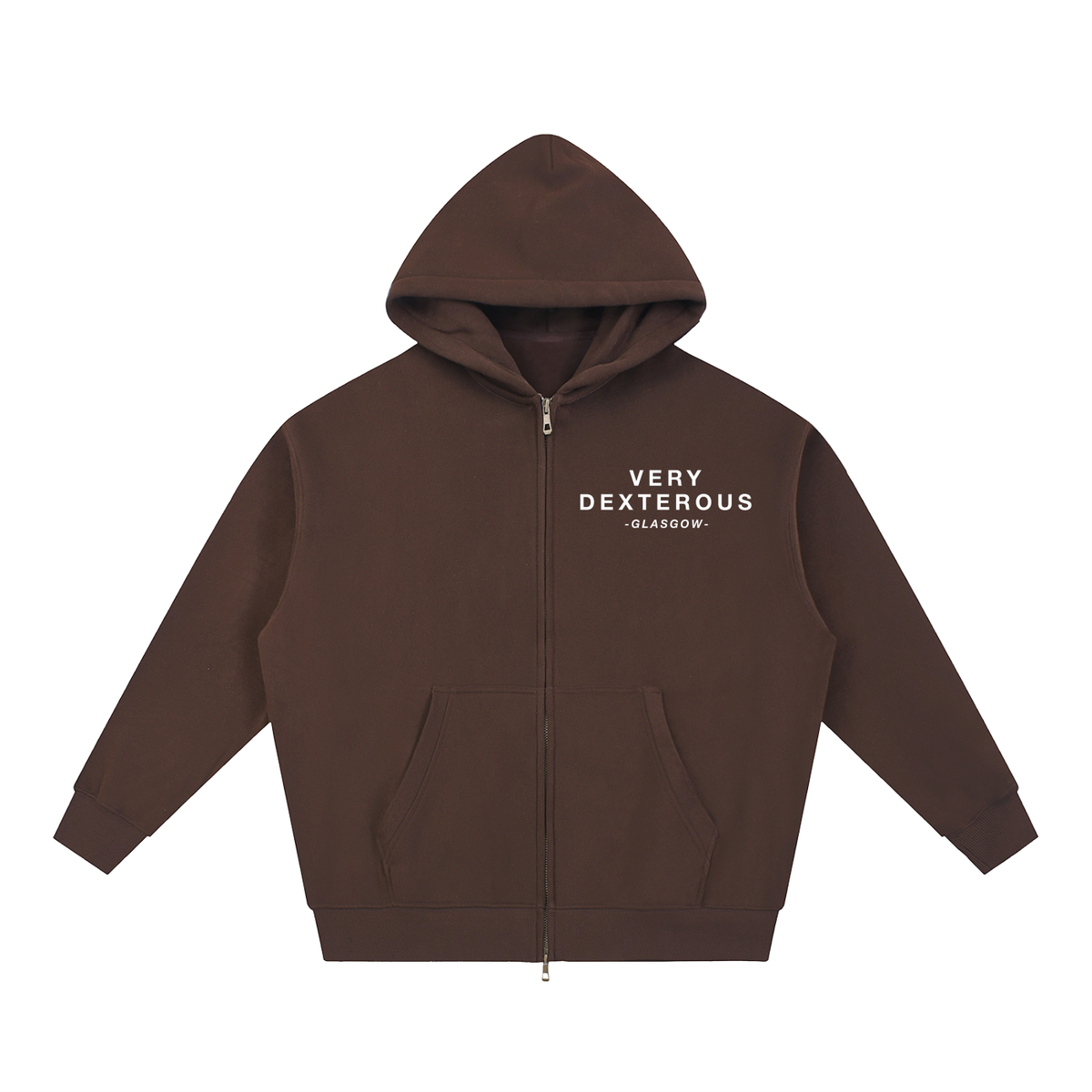 Very Dexterous Co-Ordinated Oversized Fleece Boxy Zip Hoodie
