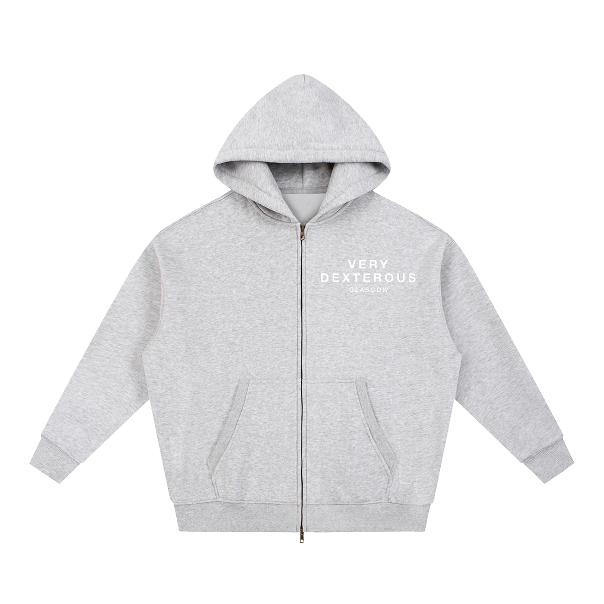 Very Dexterous Co-Ordinated Oversized Fleece Boxy Zip Hoodie